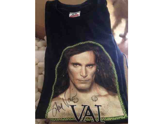 Steve Vai autographed poster and t-shirt set