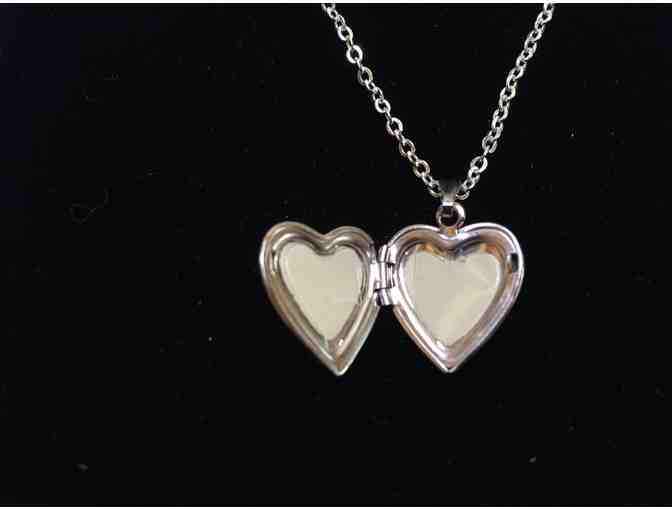 Sterling Silver Heart Locket with 0.1 Diamond