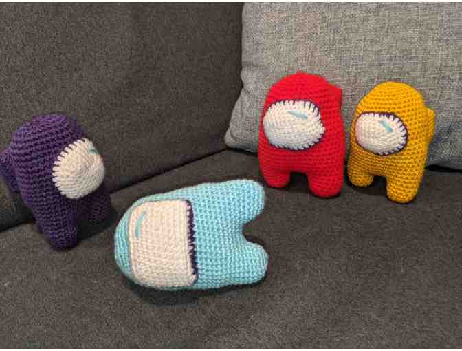 Set of 4 Amigurumi Crocheted 'Among Us' characters