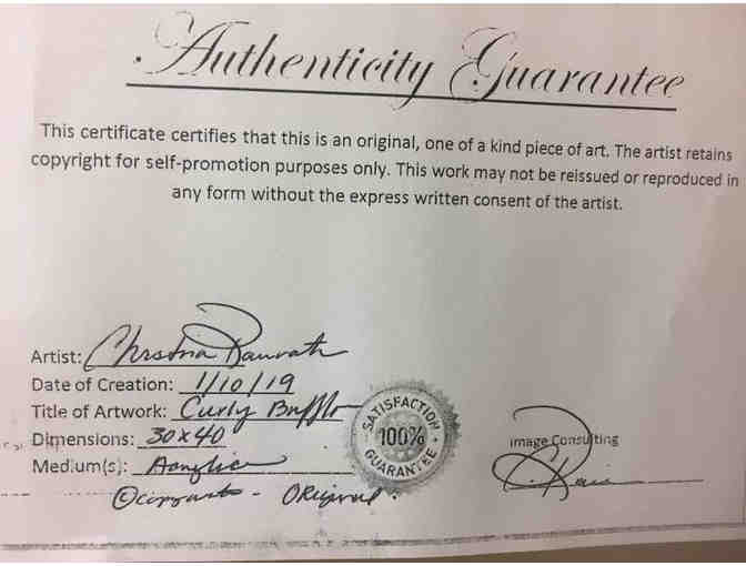 'Curly Buffalo' Original Acrylic Painting