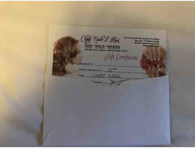 Cindy Nails $25 Gift Certificate