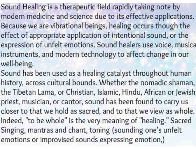 One Hour Sound Healing Session