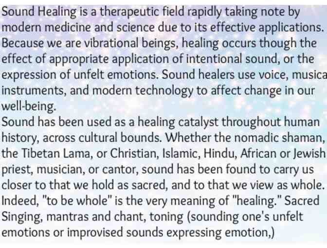 One Hour Sound Healing Session