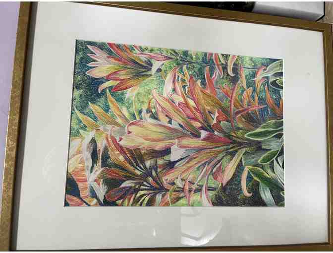 Hawaiin Greenery - Original Oil Pastel - Photo 1