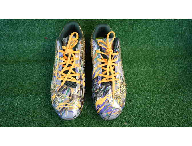 Locally Painted Cleats - 'Blast off Bling' by Karen Wawrzaszek