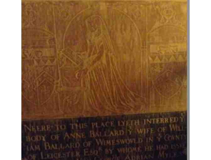 Rare Etched Brass Rubbing (image is in close-up) Framed