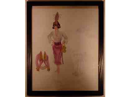 One-of-a-kind Broadway Costume Sketch by Ruth Morley