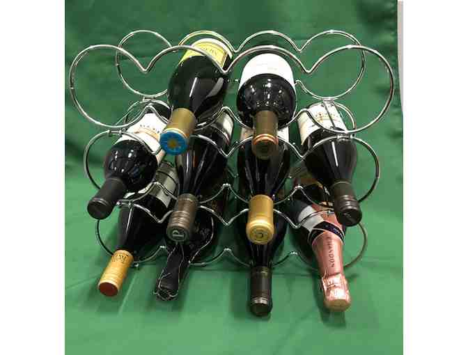 Wine rack with 10 bottles of wine!