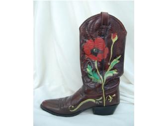 'Red Poppy' Decorative Art Boot