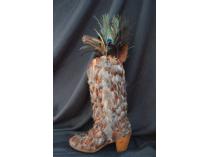 "A bird in the boot is worth two in the bush" Decorative Art Boot