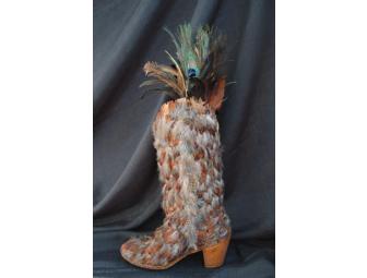 'A bird in the boot is worth two in the bush' Decorative Art Boot