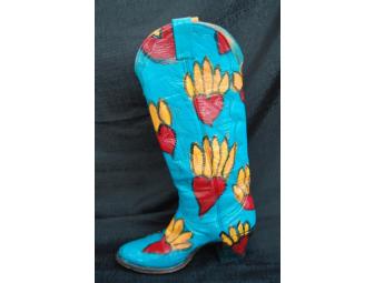 'Hearts on Fire' Decorative Art Boot