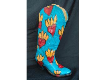 'Hearts on Fire' Decorative Art Boot