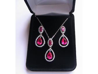 Sterling Silver & Ruby Red CZ Set