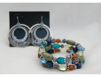 'Costa Rica' bracelet and 'Around Town' earrings, by Premier Jewelry