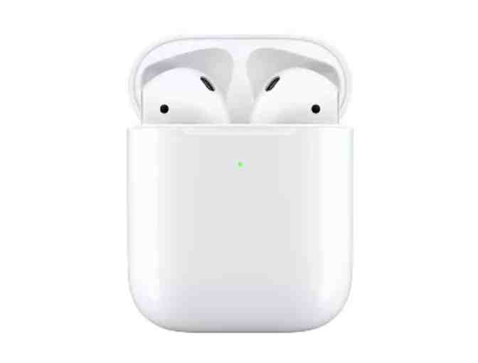 White Apple AirPods with Charging Case from  LBA Hopsitality