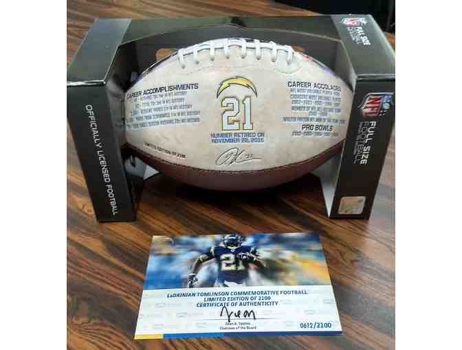 LaDainian Tomlinson Career Commemorative Laser-Etched Football - LA Chargers