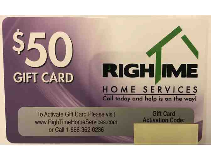 $50 gift card to RighTime Home Services - Photo 1