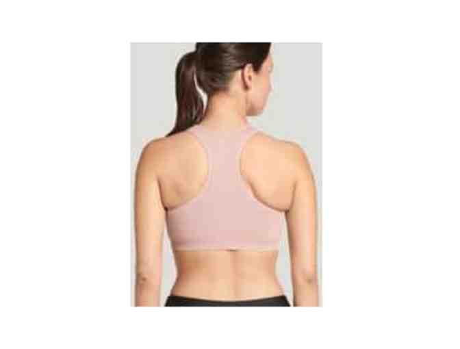 Jockey Mid Impact Removable Cup Seamless Sports Bra, Nude, Size XL