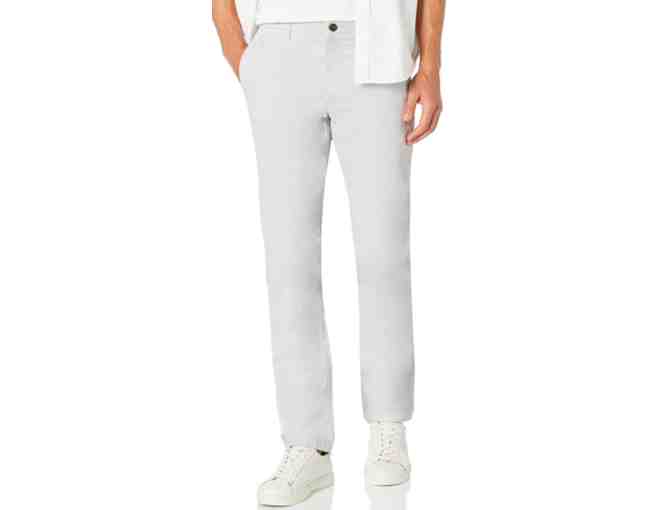 Men's Slim-Fit Washed Stretch Chino Pant- White - Photo 1