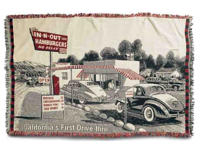 In N Out tapestry throw blanket approx 67' X 48'