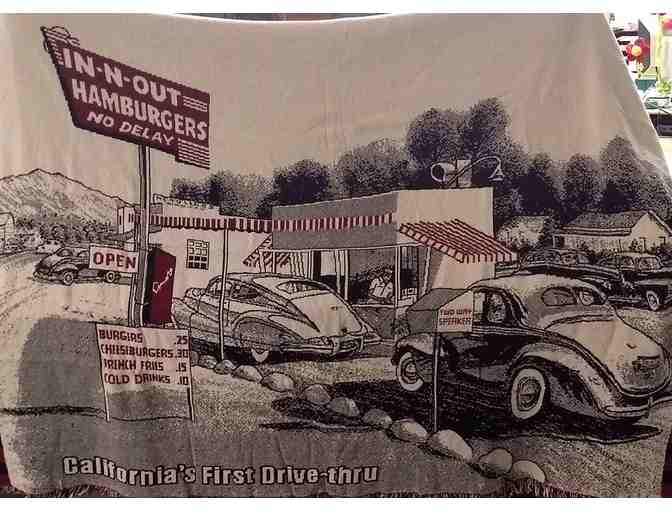 In N Out tapestry throw blanket approx 67' X 48'