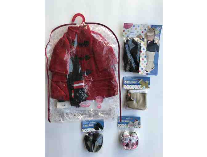 Jacket, Hoodie and 3 pairs of shoes for American Girl (or any 18-inch) doll