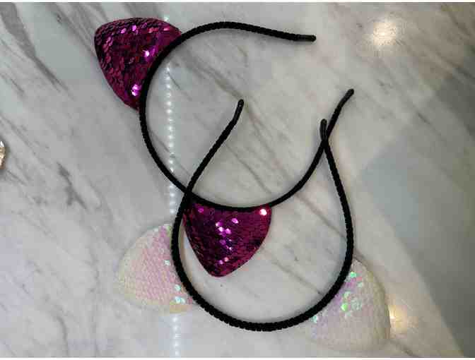 5 Cat Ear sequined headbands- various colors