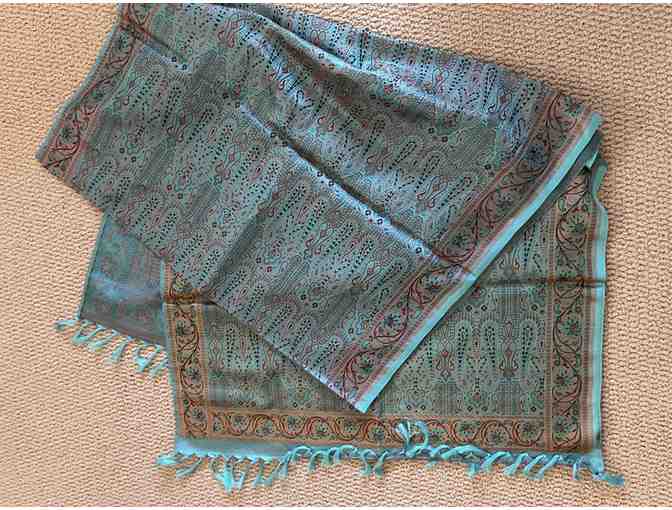 Indian Banarasi silk scarf