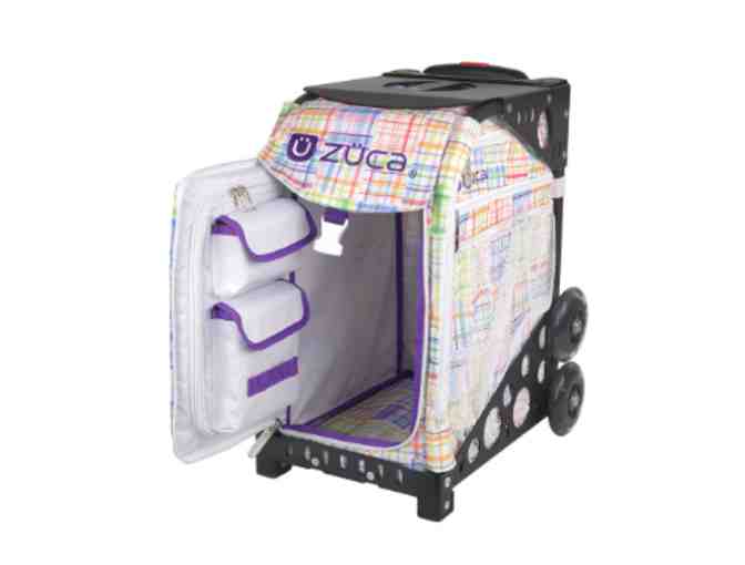 Patchwork + Purple Frame Flashing Wheelset ZUCA Sport Carry-All with Seat Cushion