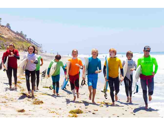 Surf Camp (one week, half day) with Surfin Fire at Ponto Beach, Carlsbad (ages 8 - 17)