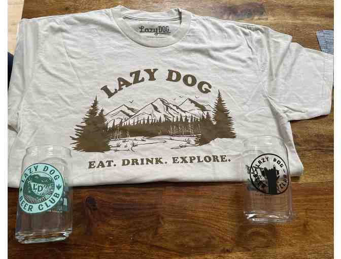 Lazy Dog Restaurant and bar: $75 Gift card, Lazy Dog Beer club membership, and swag!
