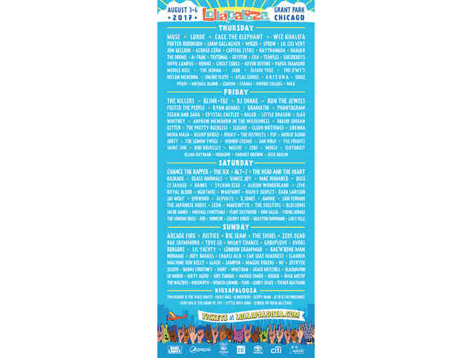 Lollapalooza 4-Day Passes for 4 People