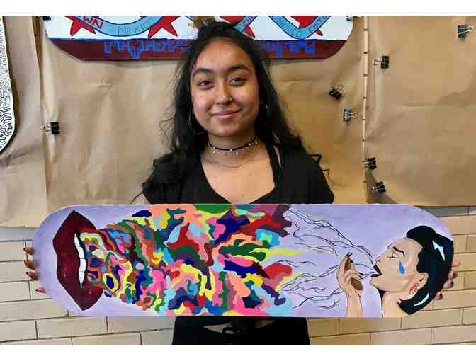Original Skateboard Artwork by Lane Student, Fhatiha Fazilatun
