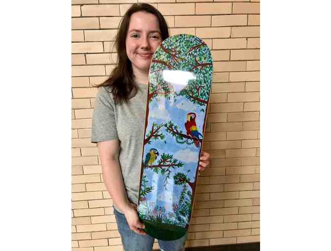 Original Skateboard Artwork by Lane Student, Megan Gallian