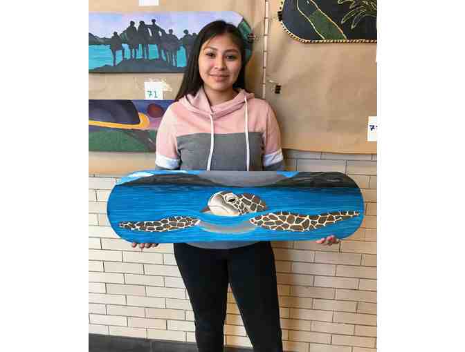 Original Skateboard Artwork by Lane Student, Bianey Iman