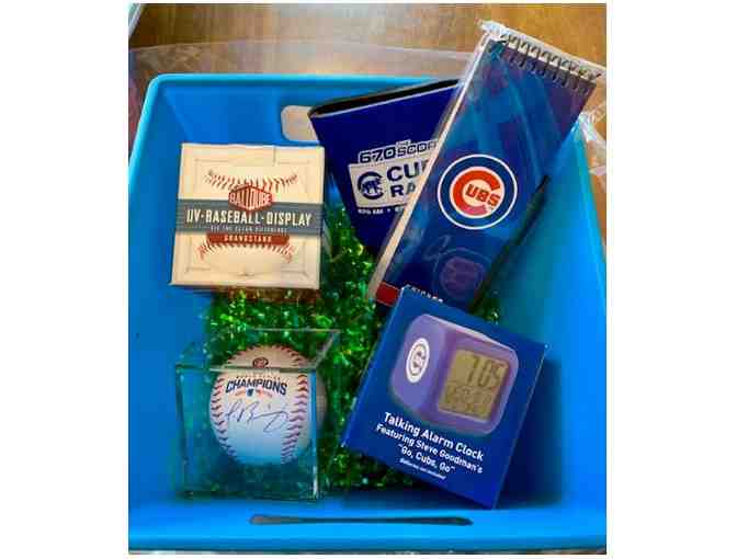 Javy Baez Autographed Baseball in Cubs Goody Basket