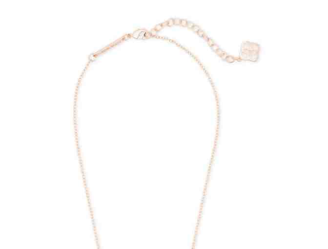 Kendra Scott Ever Necklace with Iridescent Drusy and Rose Gold