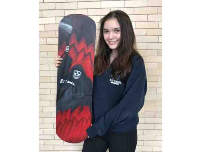 Maple Wood Skateboard with Original Design by Lane Student, Marie Murphy