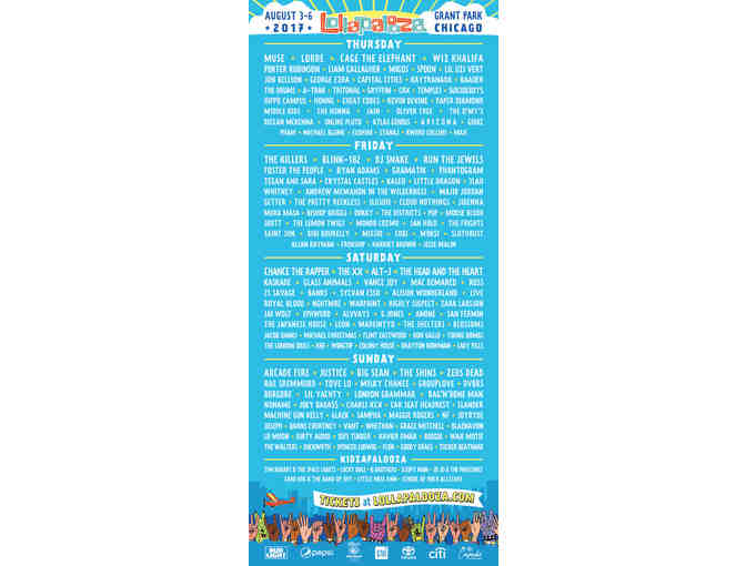Live Auction #2:  Lovin' Lollapalooza: 4-Day Passes for 2 People