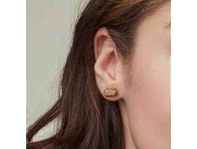 Kendra Scott Betty Gold Stud Earrings In Platinum Drusy