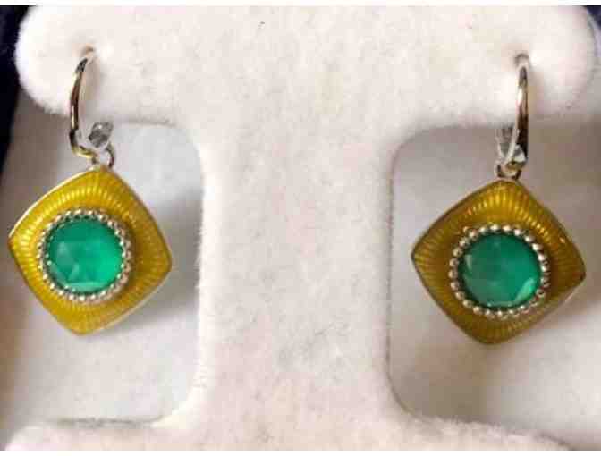 Green & Gold Earrings from Stanley Brown Jewelist