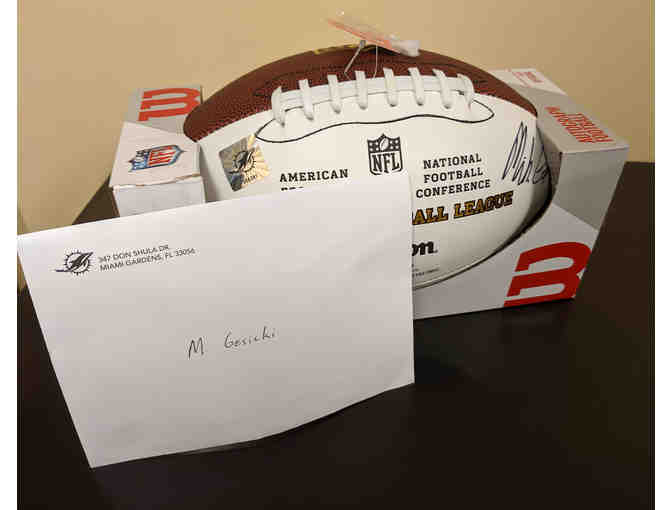 Miami Dolphin NFL Football signed by Mike Gesicki