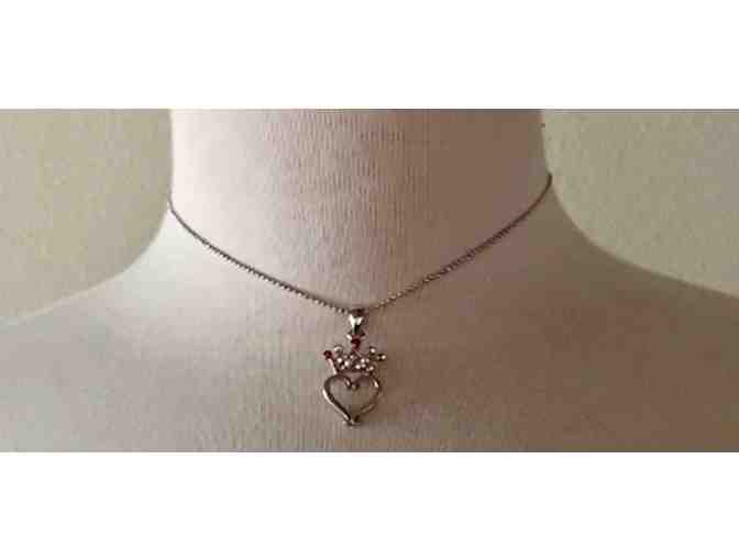 COOKIE LEE CHILD'S CROWN TOPPED HEART NECKLACE