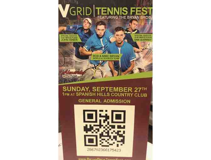JOHN ISNER AUTOGRAPHED TICKET FROM BRYAN BROTHERS TENNIS FEST 9/27/2015