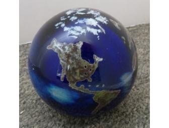 Glass Earth Paperweight