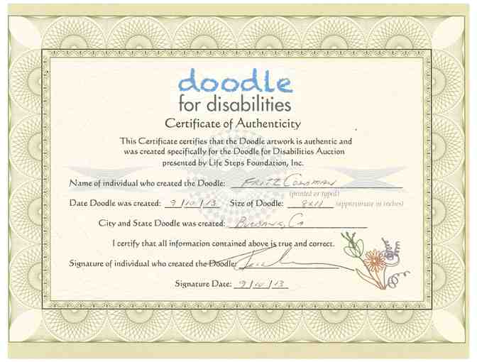 Doodle from NBC-TV Los Angeles Weatherman and Comedian Fritz Coleman