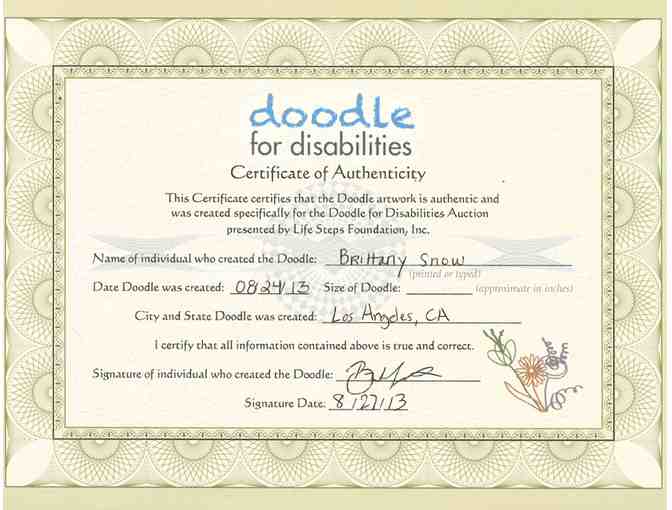 Doodle created by Actress Brittany Snow