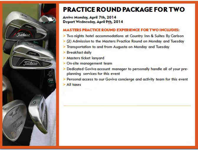 2014 Masters Golf Practice Package for Two People (April 7-9, 2014)