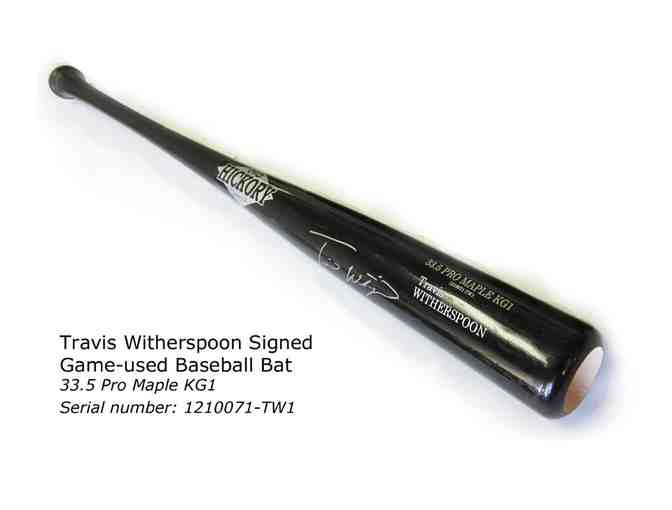 Black Baseball Bat, Game-used, Signed by Travis Witherspoon #1210071-TW1